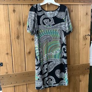 Woman’s Geometric Knit Dress By Zig Zag Stripe, Size Medium